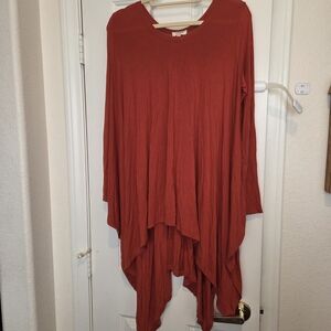 Flowy Red Long Sleeve Top